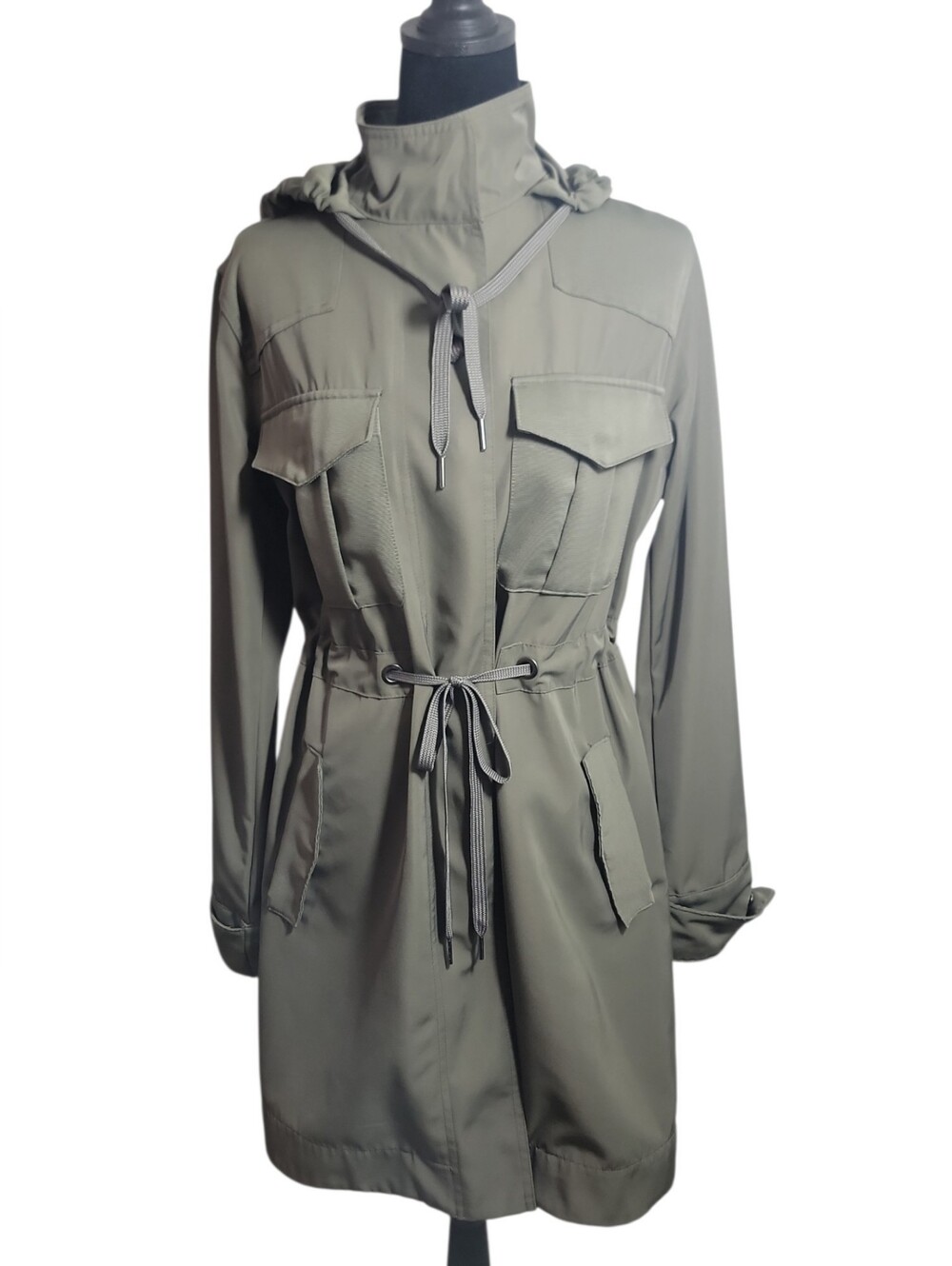 Simply Vera Vera Wang olive green utility anorak jacket hooded women's size S